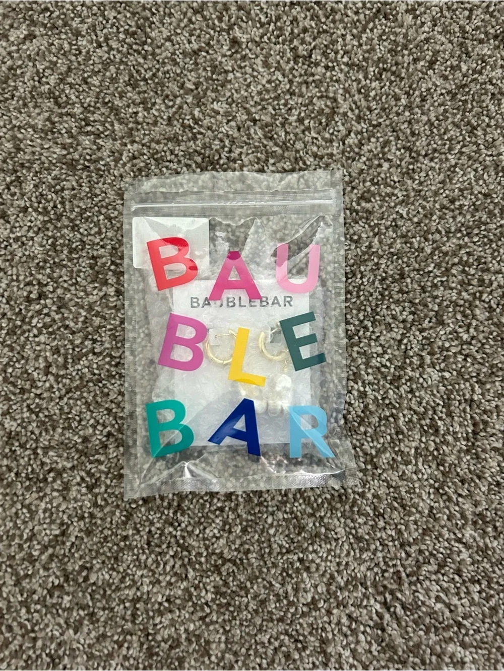 BaubleBar Gold Huggie Hoop Earrings - Multicolor Packaged - brand new